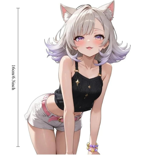 1 Adesivo de Vinil com Orelhas de Gato para Meninas Anime, Adesivo Impermeável e Resistente ao Sol para Carro, Moto, Garrafa de Água, Laptop, Presente para Otakus