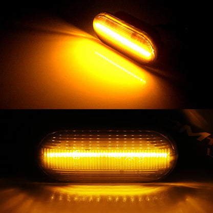 Indicador luminoso dinâmico do sinal de giro, marcador lateral, VW Bora, Golf 3, 4, MK4, Jette, Lupo, Passat Z2, 3BG, Polo SB6, SEAT, Ibiza, T5, 2 Pcs