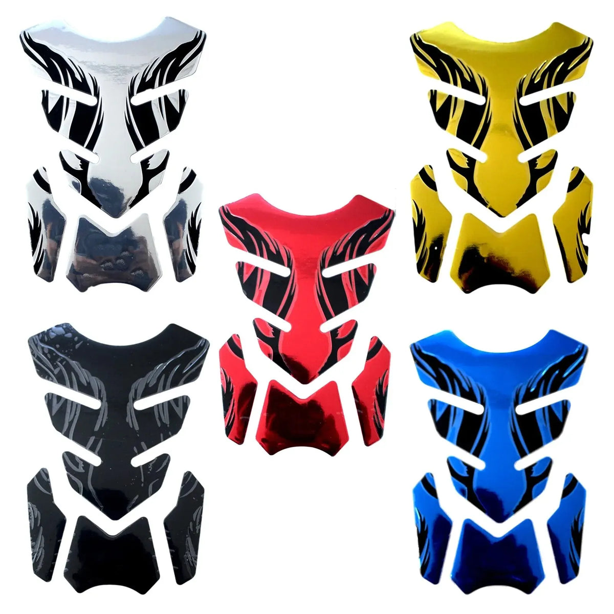 1pc Motocicleta Tankpad Adesivo Fishbone 3D Tank Pad Adesivos Oil Gás Protector Cover Decoração Flame Motocicleta Acessórios