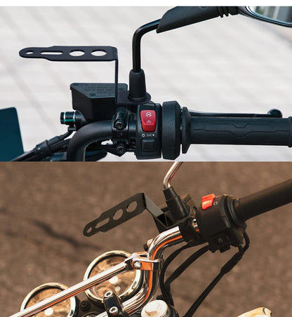 1/2 pçs motocicleta led spotlight monta suporte de extensão espelho retrovisor dianteiro liga alumínio em forma de z suporte do farol