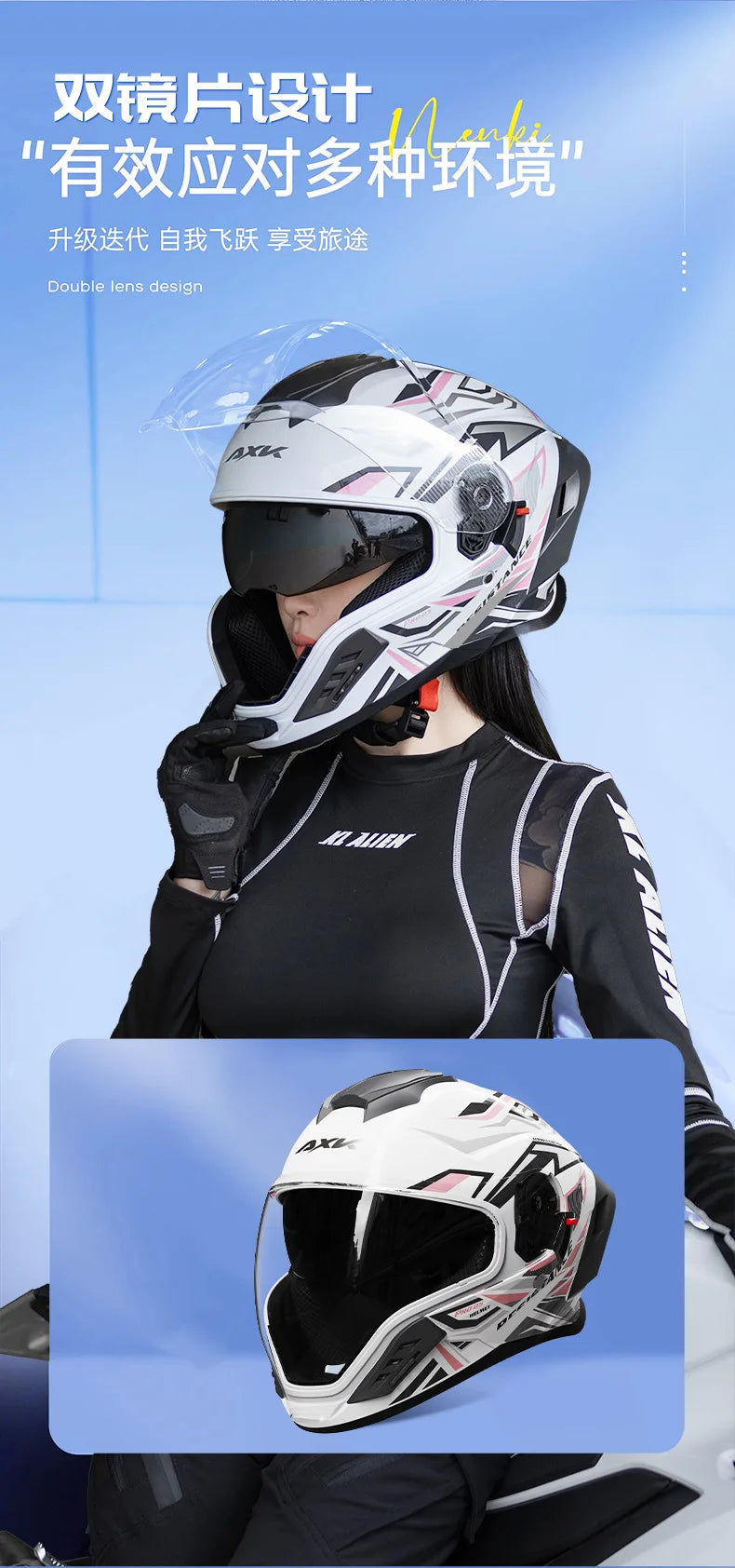 Capacete de Motocicleta Integral Certificado DOT para Todas as Estações com Design para Beber Água, Masculino e Feminino, para Pilotagem de Inverno