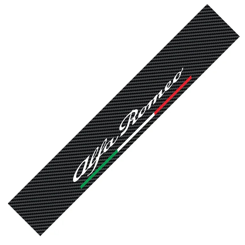 Adesivo de fibra de carbono para para-brisa de carro, decalque para logotipo alfa romeo stelvio brera giulia 166 156 159 147 155 mito gt giulietta