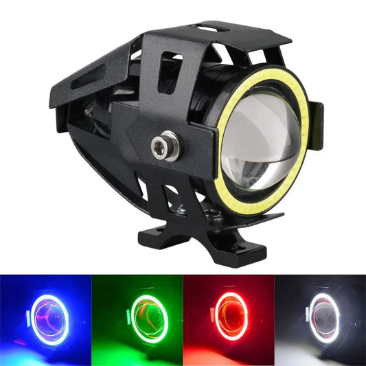 Farol da motocicleta luzes de nevoeiro super brilhante abgle olhos holofotes adicionais universal moto auxiliar u7 mini led lâmpada condução