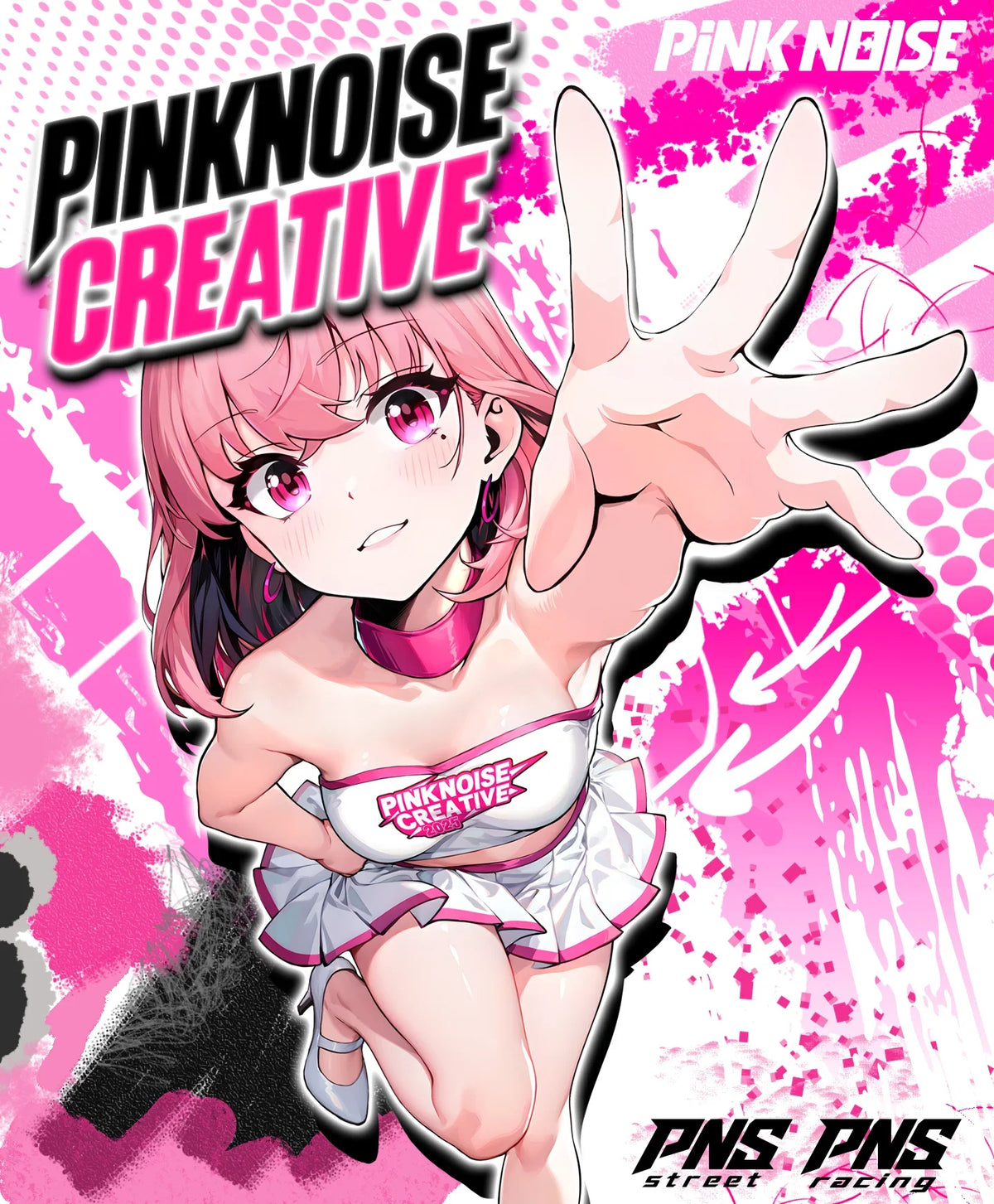 Adesivo de Vinil PVC à Prova d'Água com Tema de Anime e Carro, Estilo JDM, Personagem, Decoração para Janela de Carro, Motocicleta e E-Bike, Ruído Rosa