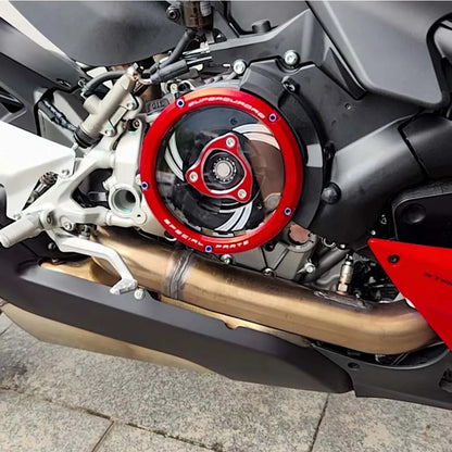 Protetor de Motor à Prova d'Água para DUCATI PANIGALE V4 V4S, Tampa de Embreagem Transparente para Motocicleta