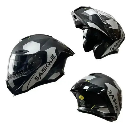 Flip up capacete da motocicleta rosto cheio lente dupla fora de estrada capacete de corrida dos homens cascos para moto capacete de moto dot aprovado