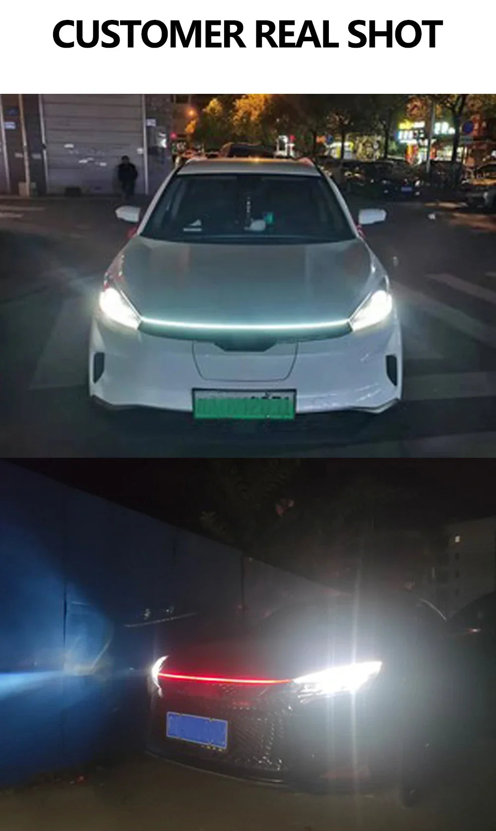 LED  Car Daytime Running Light DRL With Turn Signal Lamp Car Hood Decorative Light Strip With Start Scan Meteor Dynamic 12V New