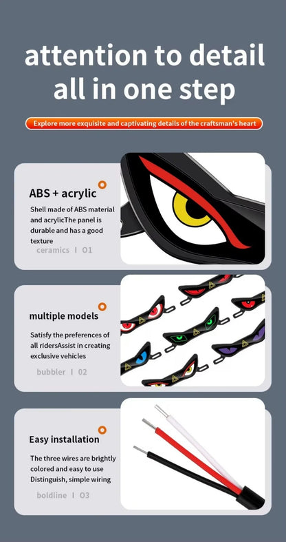 Luz LED Multifuncional à Prova d'Água, Luzes Coloridas, Decoração Modificada para Motocicletas, Luz Traseira Universal para Placa de Motocicleta