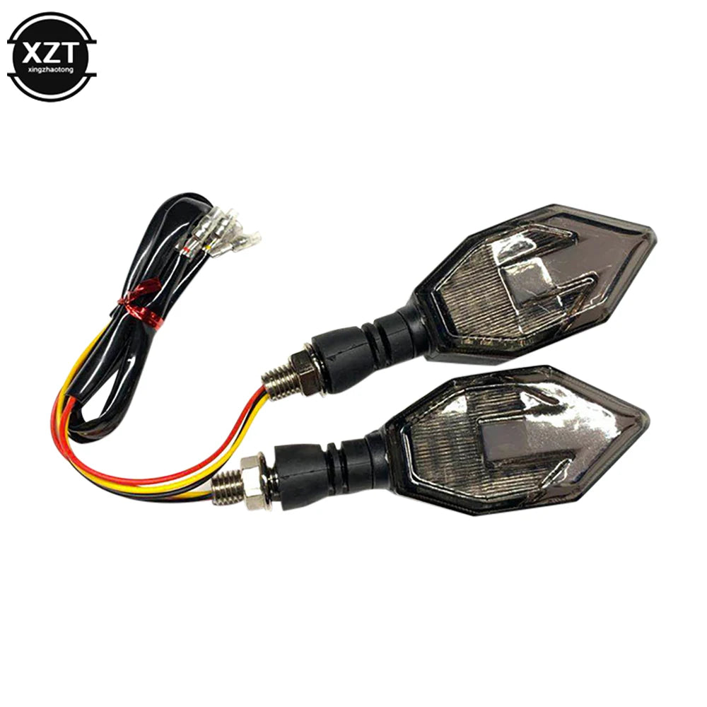2 pçs/lote universal led sinais de volta da motocicleta luz 12v ip68 à prova dip68 água luzes da cauda azul amarelo luzes traseiras acessórios