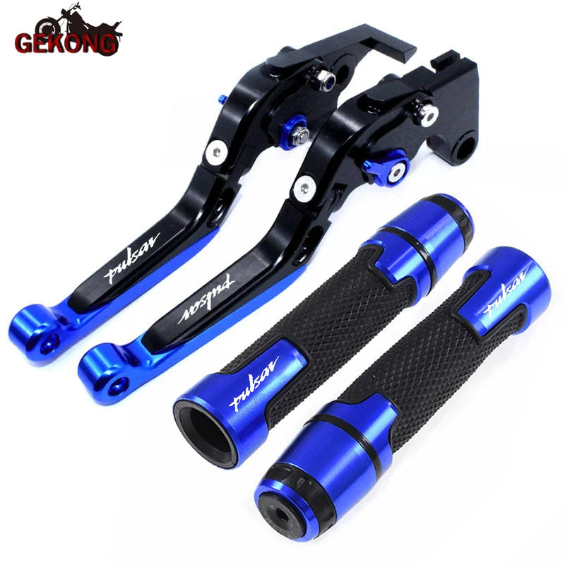 Motocicleta dobrável extensível cnc moto ajustável alavancas de freio embreagem handbar final apertos apto para bajaj pulsar 200 ns/200 rs/200 a