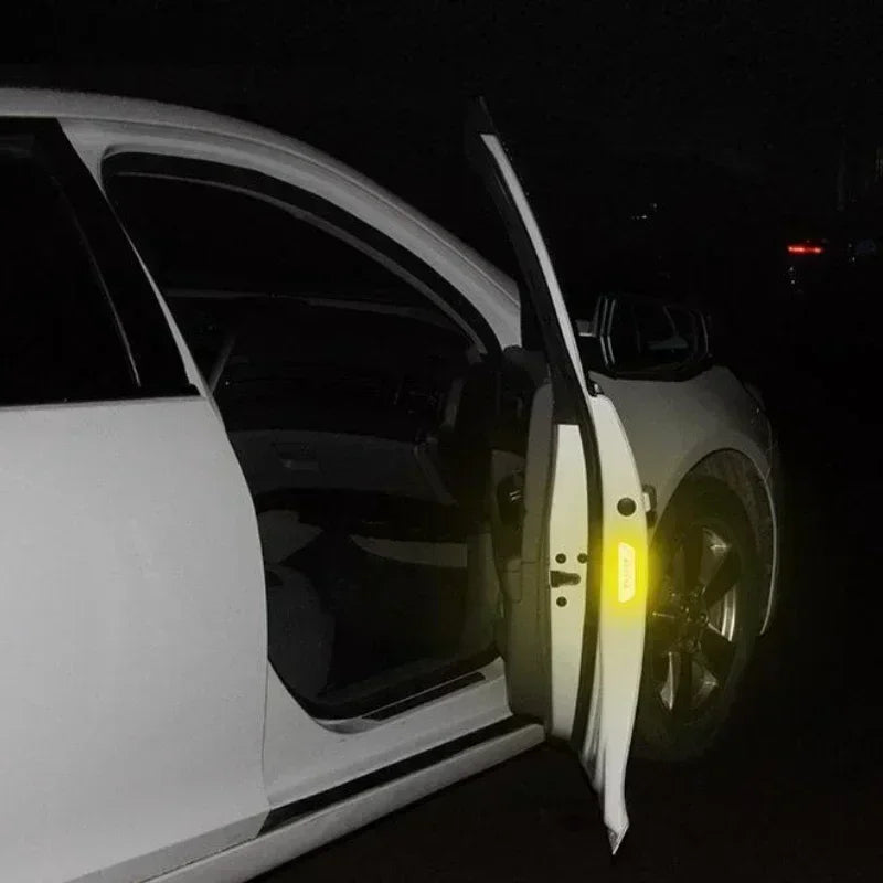 4 Adesivos Refletores para Porta de Carro, Fita Refletora de Advertência de Segurança, Adesivo Refletor para Interior e Exterior do Carro Amagi