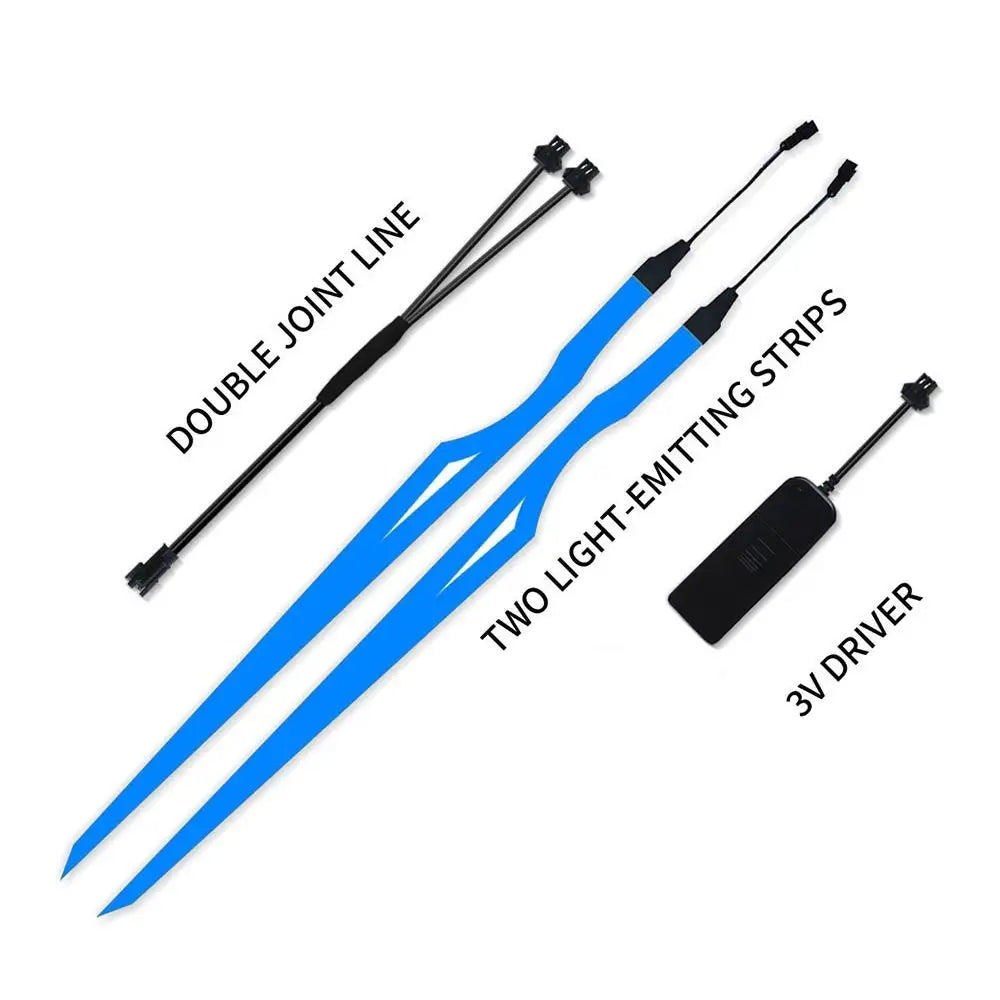 Motorcycle Helmet Luminous Sticker Cold Light Mod Kit Motor Helmet Led Light Flashing Riding Signal EL Strip Decor Accessories