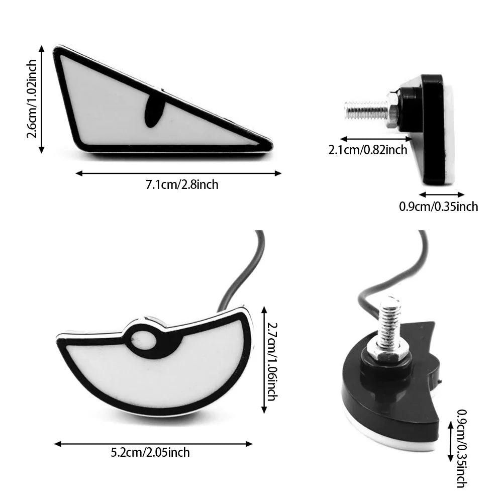 2PCS Motorbike Triangle Devil's Eye Pair Flash Light Modification Winking Eye Animation Led Display Motorbike Accessories