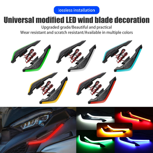 Kit de Luzes LED Aerodinâmicas para Motocicleta, 1 Par de Luzes Decorativas Universais para Motocicleta