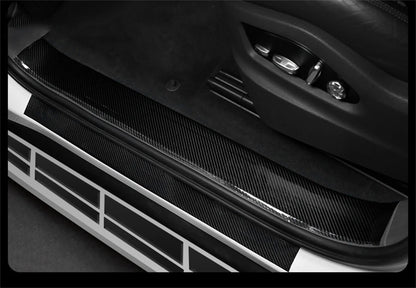 3d nano fita de fibra de carbono do carro preto porta borda guardas espelho lateral anti-risco tira de colisão à prova dwaterproof água protetor filme fita