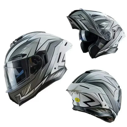 Flip up capacete da motocicleta rosto cheio lente dupla fora de estrada capacete de corrida dos homens cascos para moto capacete de moto dot aprovado