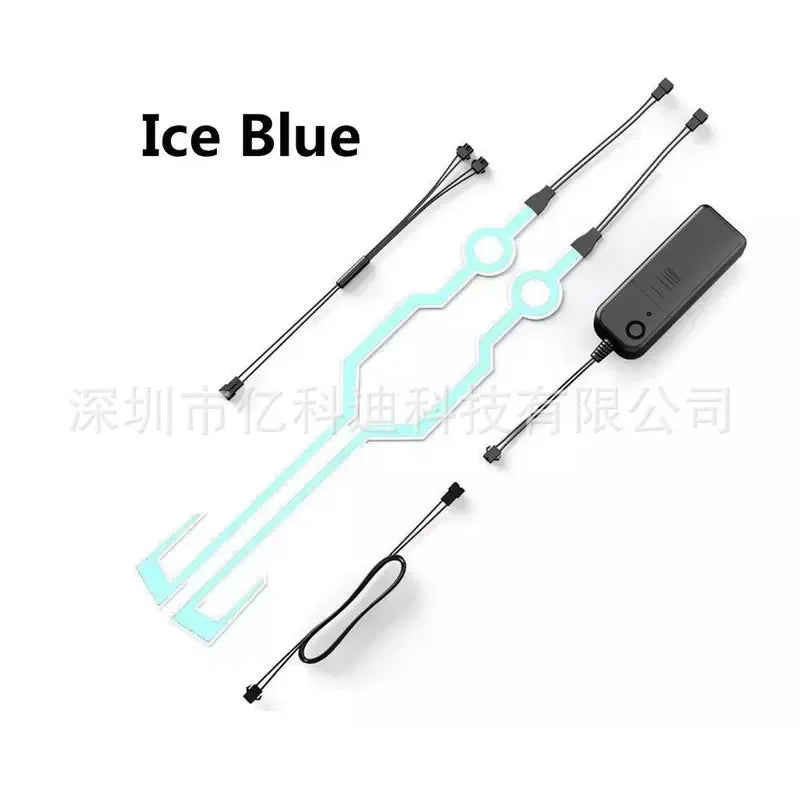 A Pair Motorcycle Helmet Capacete De Moto Light Riding Signal EL Strip Kit Bar DIY Helmet Led Strip Reflector Cold Light Fil