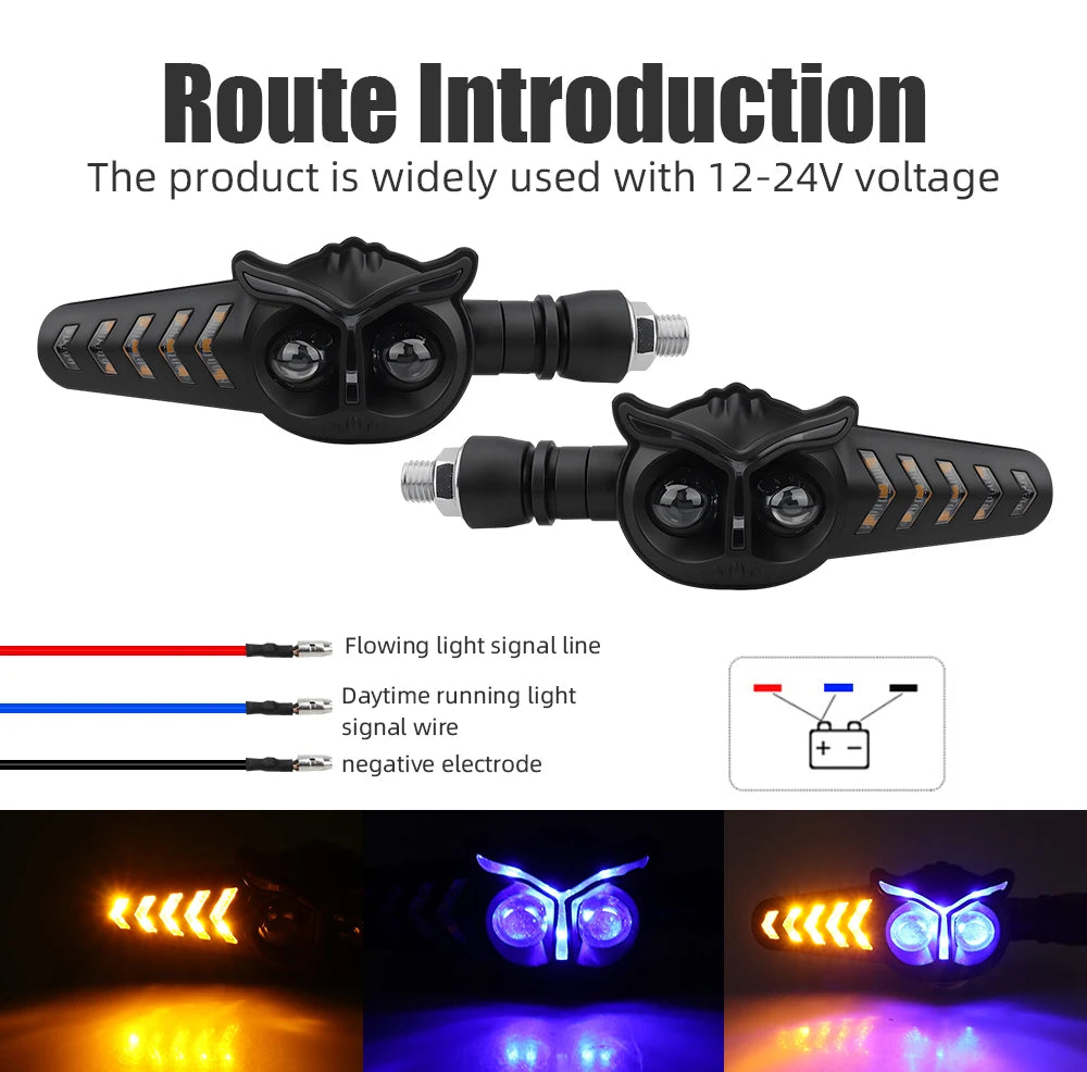 Luz de Sinalização LED para Motocicleta 2PCS 12V 24V, Lâmpada Indicadora de Pisca Segura, Lâmpada de Freio Traseira, Lâmpada Decorativa DRL para YAMAHA Honda