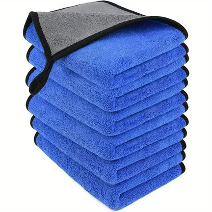 Toalha de microfibra para lavagem de carro, 1-4 peças, macia, secagem rápida, espelhos, limpeza, panos de limpeza de camada dupla para casa, 500gsm