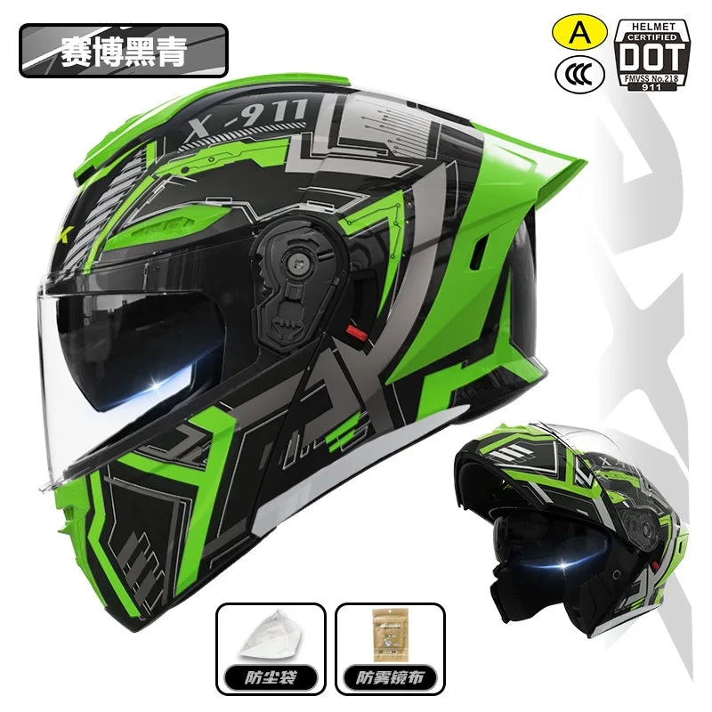 Capacete de motocicleta com certificação 3C&DOT, masculino e feminino, modular, quente para o inverno, quatro estações, capacete de segurança para scooter elétrica