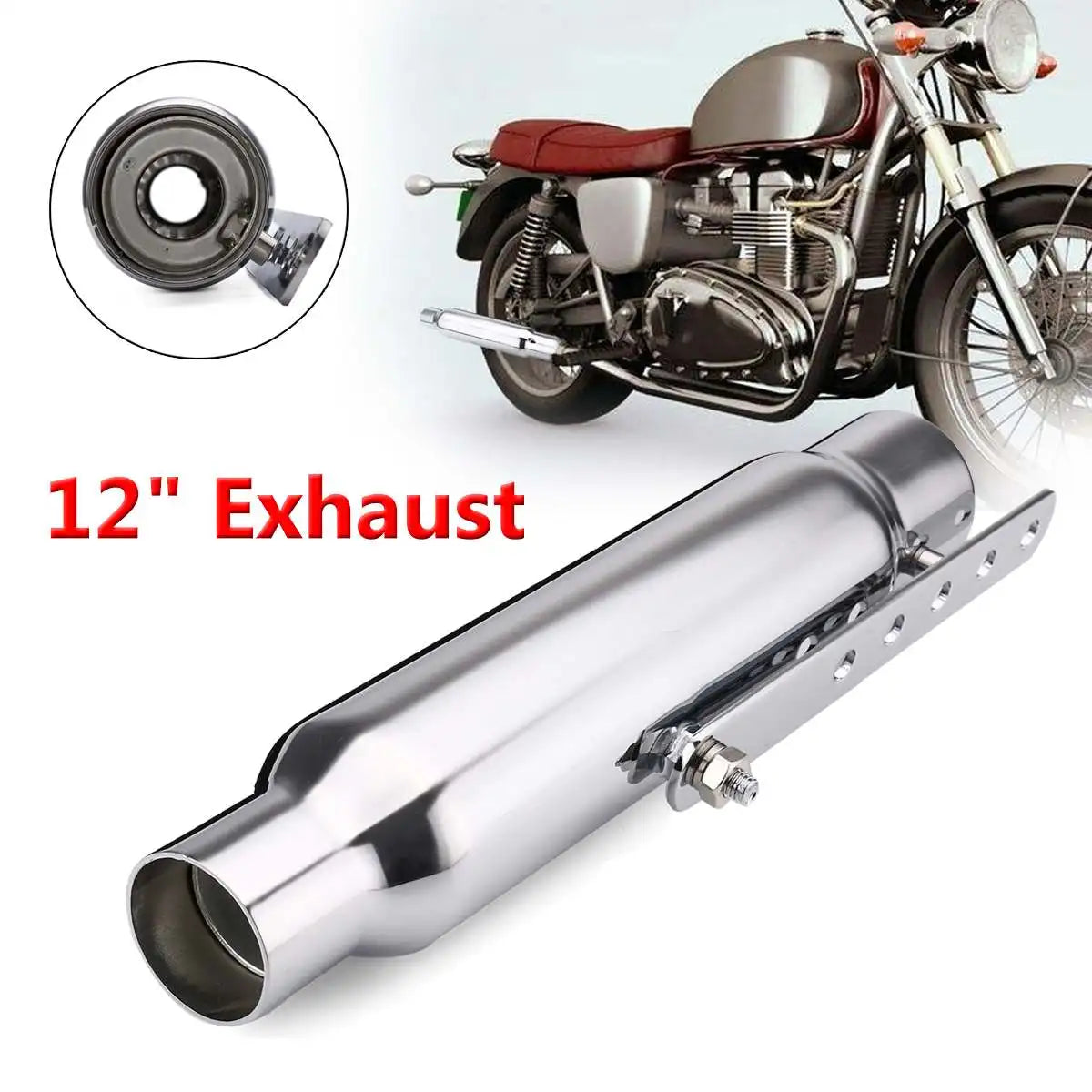 Silenciador de escapamento universal para motocicleta, retrô, vintage, clássico, galvanoplastia, escape moto para cg125 sr400 cb500 vt500 cm300 500 cafe