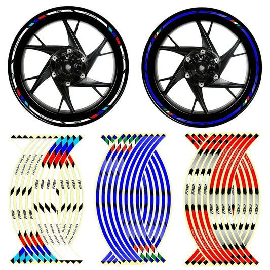 16 pçs adesivo de roda da motocicleta fita reflexiva aro para honda kawasaki moto aro fita roda carro adesivo acessório da motocicleta