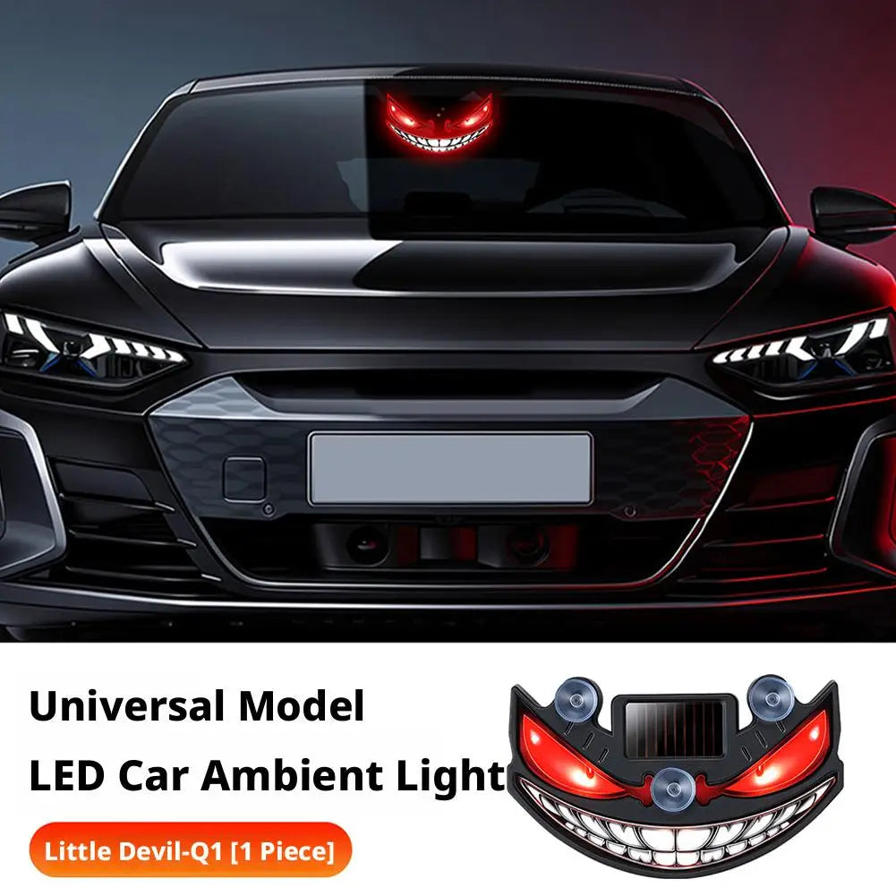 Luz de Advertência LED para Carro, Luz Solar de Olho de Demônio, Luz de Advertência Dinâmica com Efeito de Flash, Luzes de Sinalização de Segurança Universal para Veículos