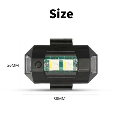 Luz estroboscópica universal para motocicleta, lâmpada de aviso usb para carro, led, anti-colisão, drone, voo noturno, mini luz de sinal piscante