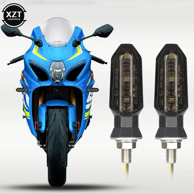 2 Peças Mini Luzes de Sinalização LED para Motocicleta 8mm, Luzes de Pisca Âmbar, Lâmpada Indicadora 12V, Acessório para Moto