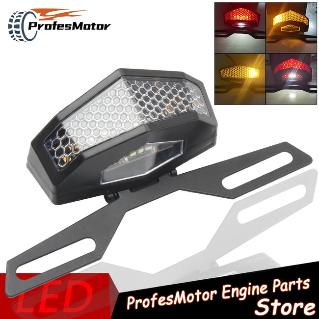 Luz traseira da motocicleta led universal luz de freio parar sinal volta piscando 12v para honda harley yamaha traseiro cafe racer motor bi