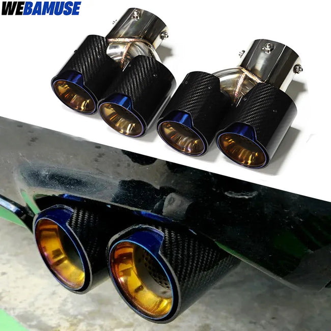 Ponta de escape de fibra de carbono quad para bmw g20 g21 m340i m240i g42 m440i m desempenho silenciador de escape ponta sistema de escape