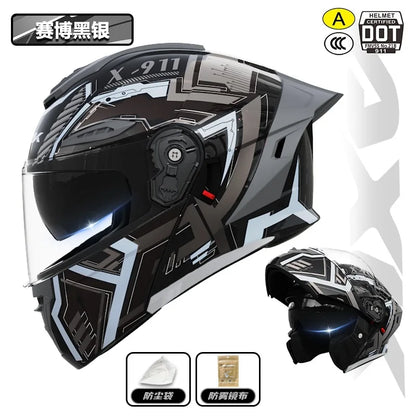 Capacete de motocicleta com certificação 3C&DOT, masculino e feminino, modular, quente para o inverno, quatro estações, capacete de segurança para scooter elétrica