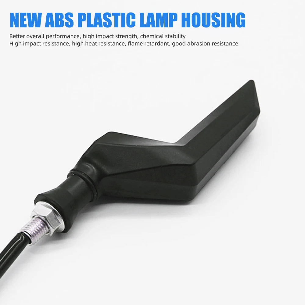 Lâmpada de Sinalização para Motocicleta 2x, LED de Duas Cores, Efeito Dinâmico de Direção, Lâmpada de Advertência Anticolisão para Acessórios de ATV