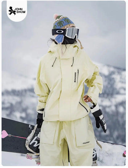 John neve inverno à prova de vento à prova dwindproof água terno de esqui para homens e mulheres esporte ao ar livre quente respirável masculino feminino jaqueta de neve e calças