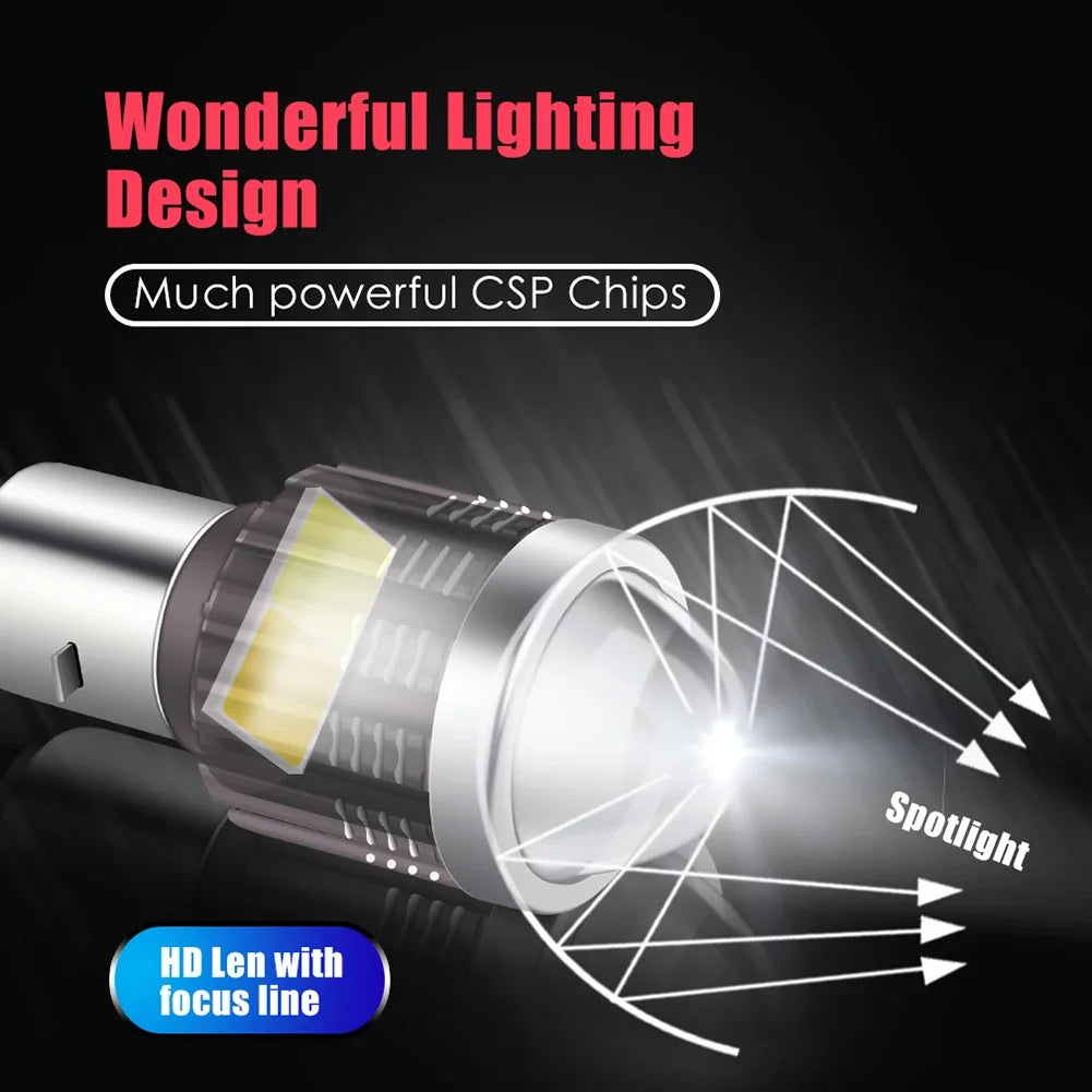 1 pçs 12v de alta qualidade h4/hs1 h6/ba20d 15w led 6 cob lâmpada do farol da motocicleta 1200lm 6000k hi/lo feixe luz branca amarela