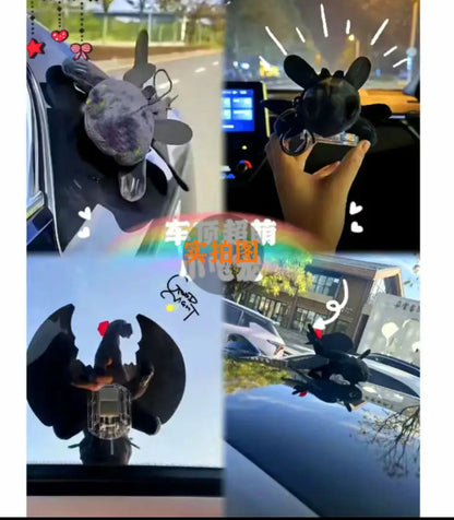 Como Treinar Seu Dragão: Decoração de Capacete de Carro/Moto Desdentado, Boneco Dragão Preto Pequeno, Presente de Aniversário de Animação