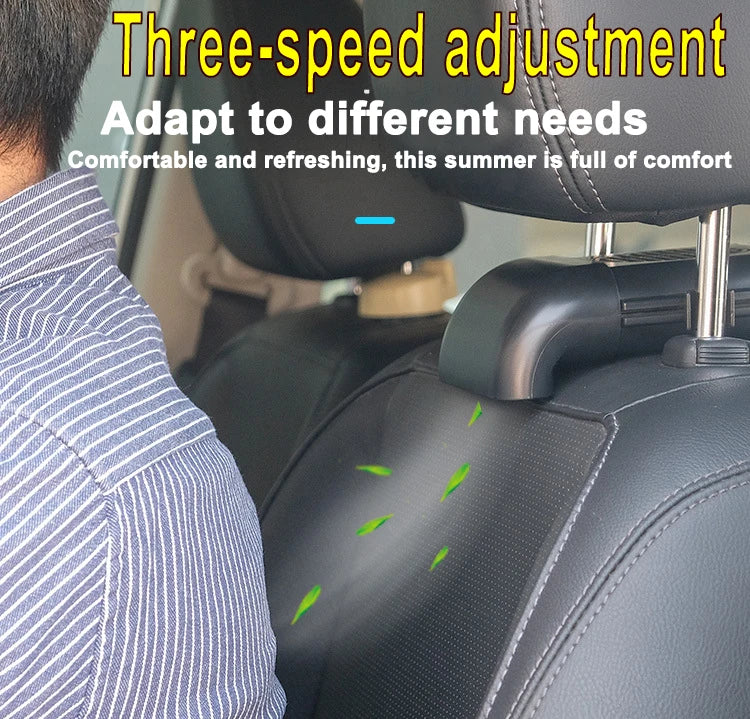 EAFC Mini Car Seat Back USB Fan Foldable Silent Fan 3-Speeds  Adjustable Universal Car Cooler Air Cooling Car Rear Seat Auto