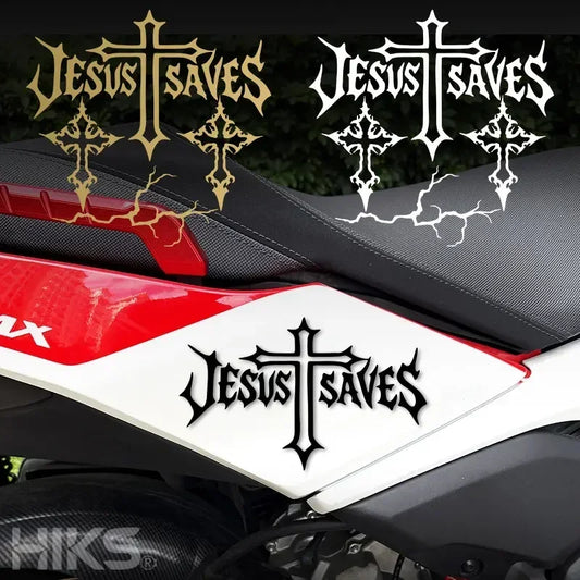 Adesivo religioso "Cruz de Jesus Salva" 1 conjunto, decalque de vinil à prova d'água e resistente aos raios UV para carro, motocicleta, carroceria, janela, decoração cristã DIY