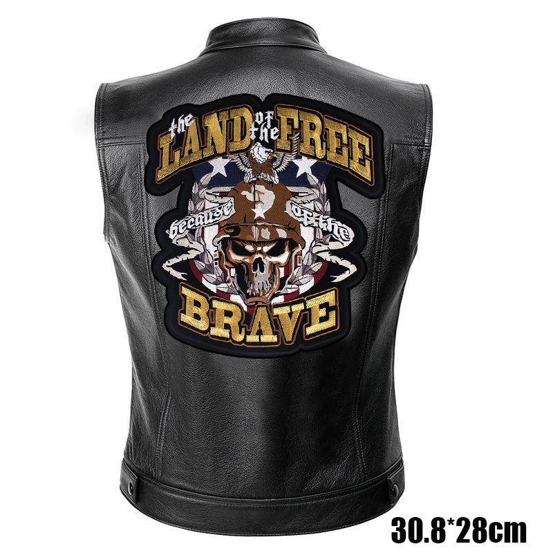 Patches Bordados Grandes para Costurar ou Termocolantes em Couro, Jeans, Roupas, DIY, Motocicleta, Biker, Punk
