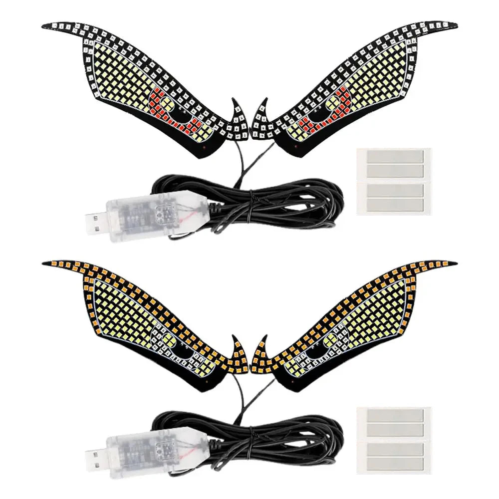 Car LED Devil Eyes Light Decorative Lights USB Warning Lights Dynamic Demon Eye Lights Atmosphere Light Auto Accessories