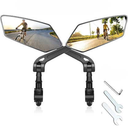 Bicicleta Retrovisor DOMEN 360 °   Girar espelho grande angular ajustável, guidão de bicicleta de estrada, espelhos retrovisores, acessórios de bicicleta