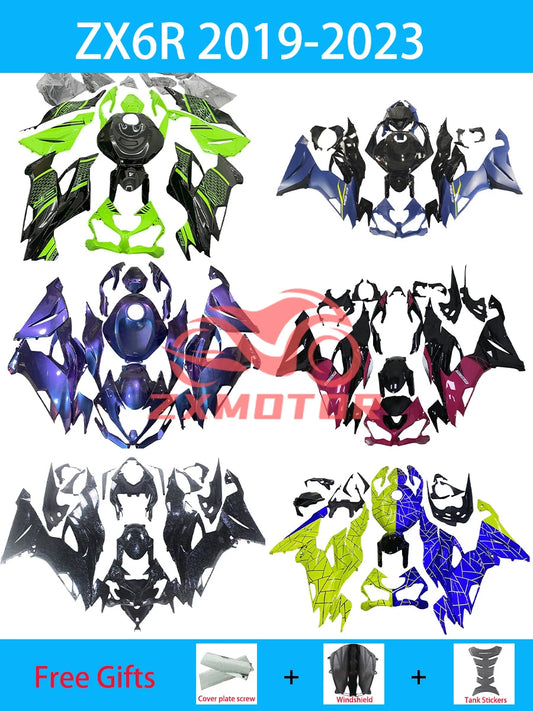 Kit de carenagem ABS para motocicleta KAWASAKI 636 ZX6R, Partes do corpo, Conjunto de carroçaria de injeção, 2019, 2020, 2021, 2022, 2023