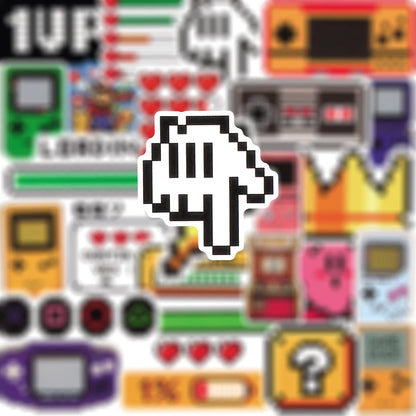 50 pçs clássico console de jogos dos desenhos animados adesivos retro nostalgia decalques para skate carro motocicleta capacete graffiti adesivo brinquedos