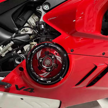 Protetor de Motor à Prova d'Água para DUCATI PANIGALE V4 V4S, Tampa de Embreagem Transparente para Motocicleta
