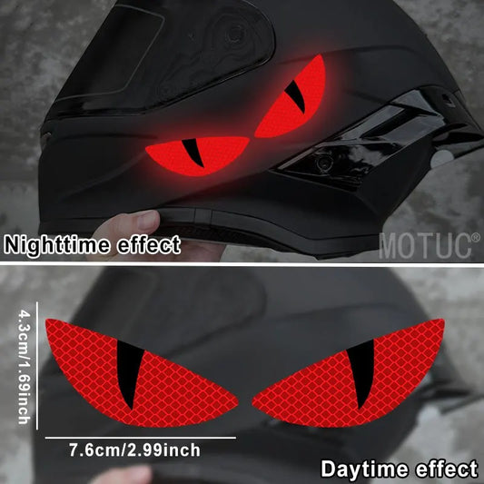 1 Par de Adesivos Refletivos Olho de Gato para Motocicleta, Decalque de Vinil Impermeável Anticolisão para Capacete, Farol, Tanque de Combustível e Scooter