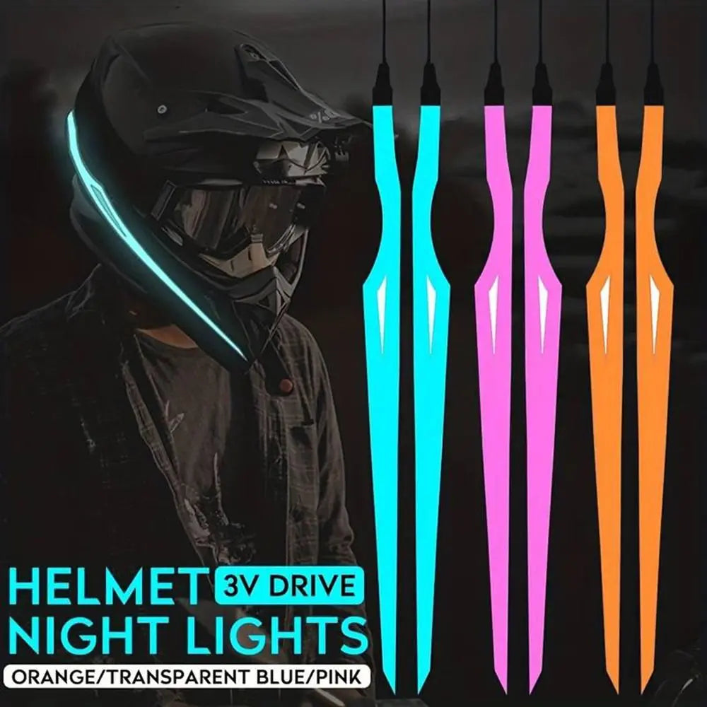 Motorcycle Helmet Luminous Sticker Cold Light Mod Kit Motor Helmet Led Light Flashing Riding Signal EL Strip Decor Accessories