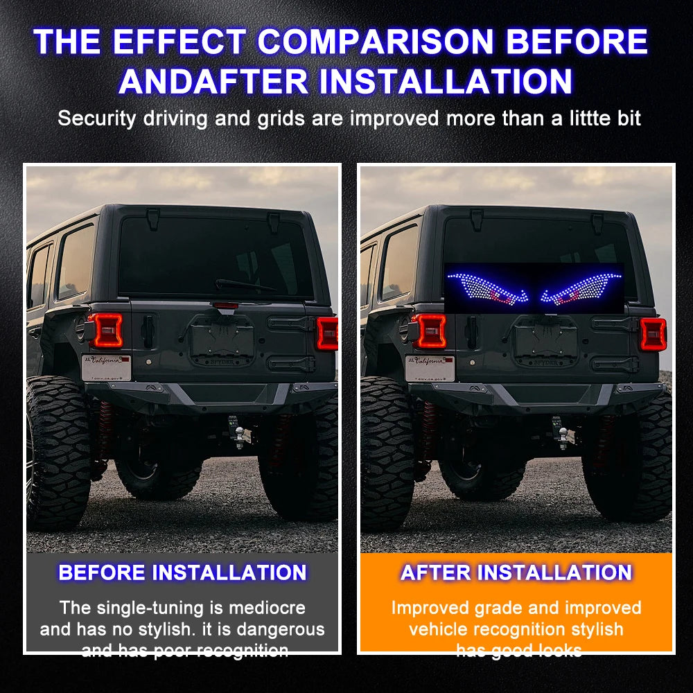 Car LED Devil Eyes Light Decorative Lights USB Warning Lights Dynamic Demon Eye Lights Atmosphere Light Auto Accessories