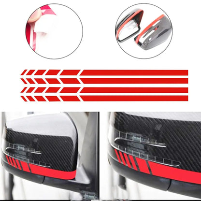 Espelho Retrovisor Side Adesivo, Vinyl Stripe Emblema, Decalque do carro, Acessórios de Decoração do carro, Preto, Branco, Vermelho, Azul, 20x0.7cm, 4pcs por conjunto