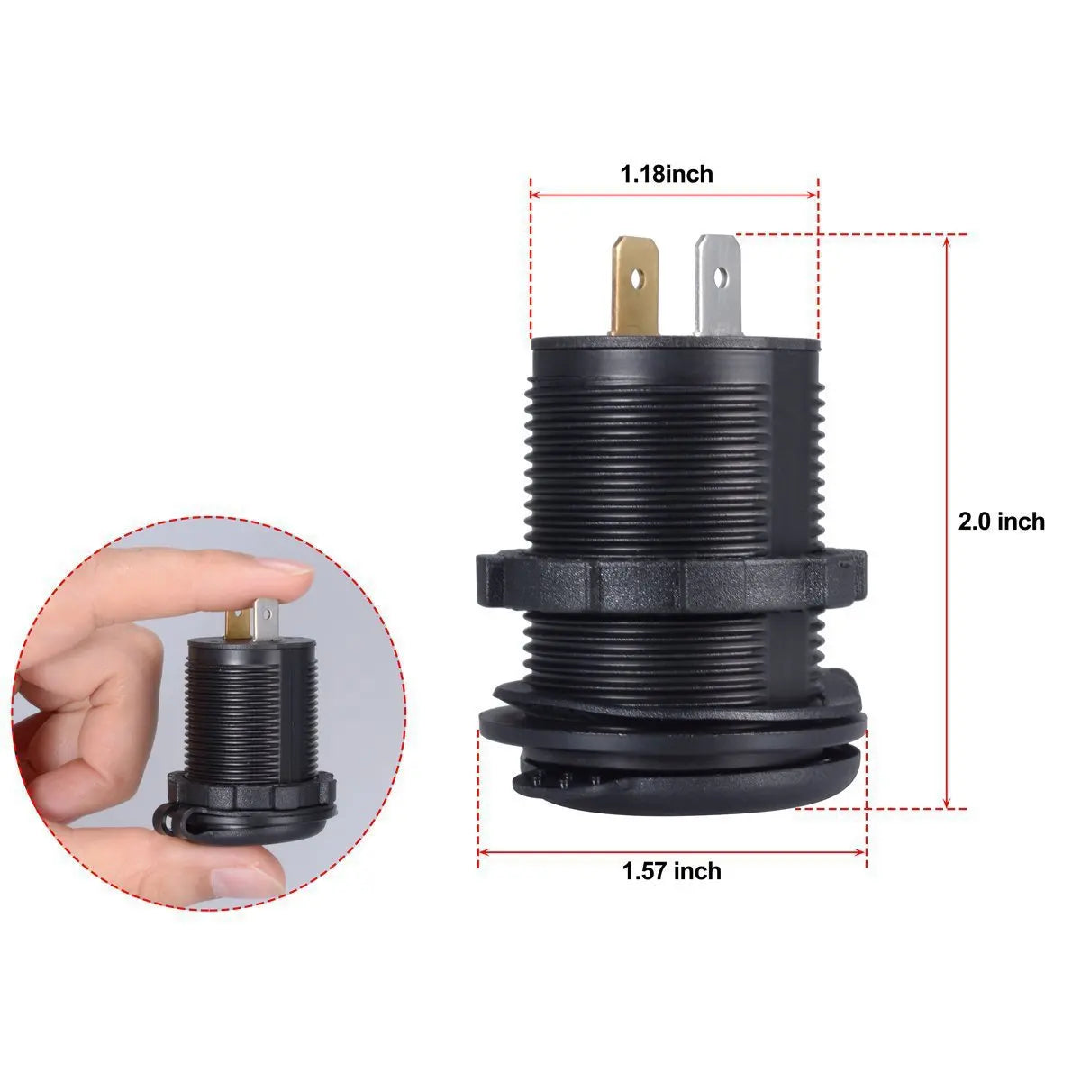 12/24V Dual USB Port Car Charger Motorcycle 5V 4.2A Charger Socket Waterproof Fast Quick Charge Adapter for Vehicle Boat Truck
