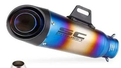 Silenciador de Escape SC de Dupla Camada, Som de Corrida Alto, Muffler Modificado Compatível com Ninja Z250 Z300 ZX10 MT07 MT09 R25 R3 R6